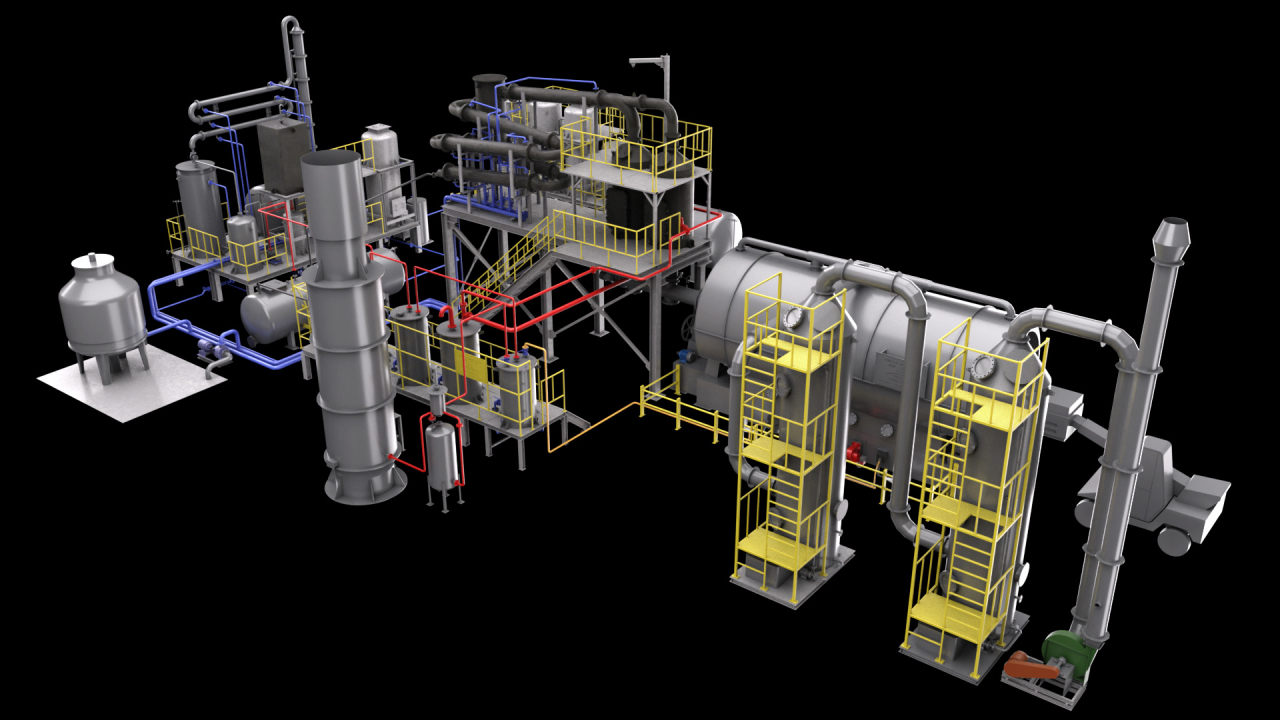 A rendering of Eco Creation's waste plastic pyrolysis system (Eco Creation)