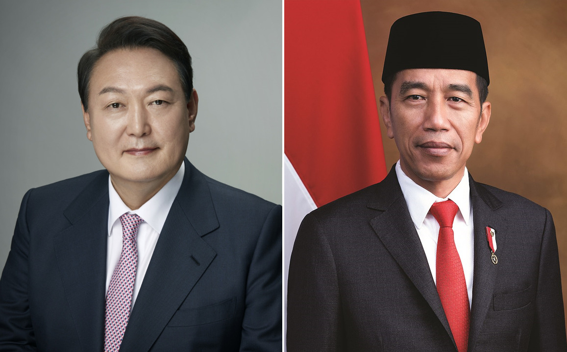 South Korean President Yoon Suk Yeol and Indonesian President Joko Widodo