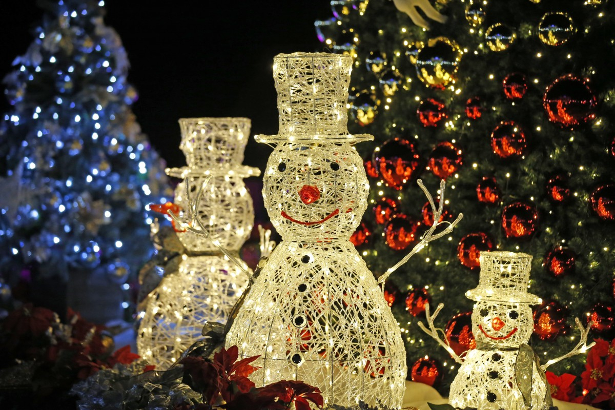 Christmas-themed lights are on display at the Cheese Theme Park in Imsil, North Jeolla Province. (Cheese Theme Park)