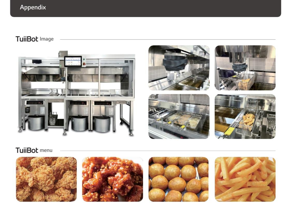 Tuiibot's sample images and cooking examples (LG Electronics)