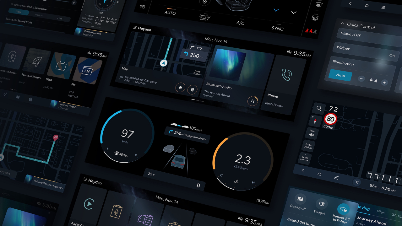 Hyundai Motor Group's user interface design system for its Connected Car Navigational Cockpit (Hyundai Motor Group)
