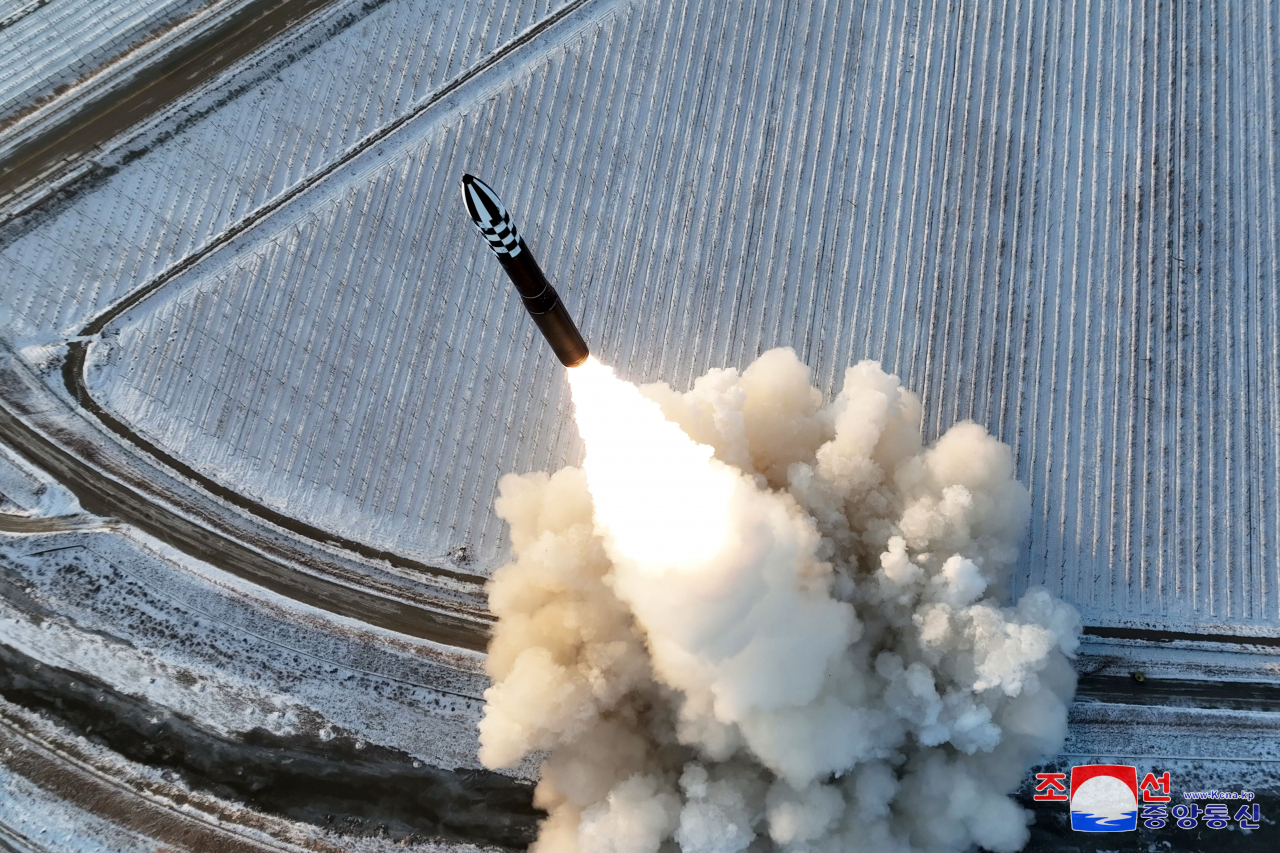 North Korea fired a Hwasong-18 solid-fuel intercontinental ballistic missile on Monday, with its leader Kim Jong-un observing the launch. The ICBM flew 1,002.3 kilometers for 4,415 seconds at a maximum altitude of 6,518.2 km before 