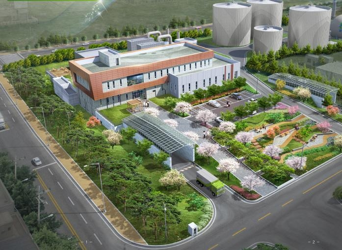A rendering of the proposed food waste biogasification facility in Pohang, North Gyeongsang Province, scheduled to be completed by 2027 (Pohang City Office)