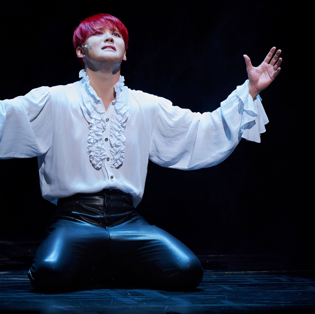 Musical actor Kim Jun-su performs as Dracula in the musical 
