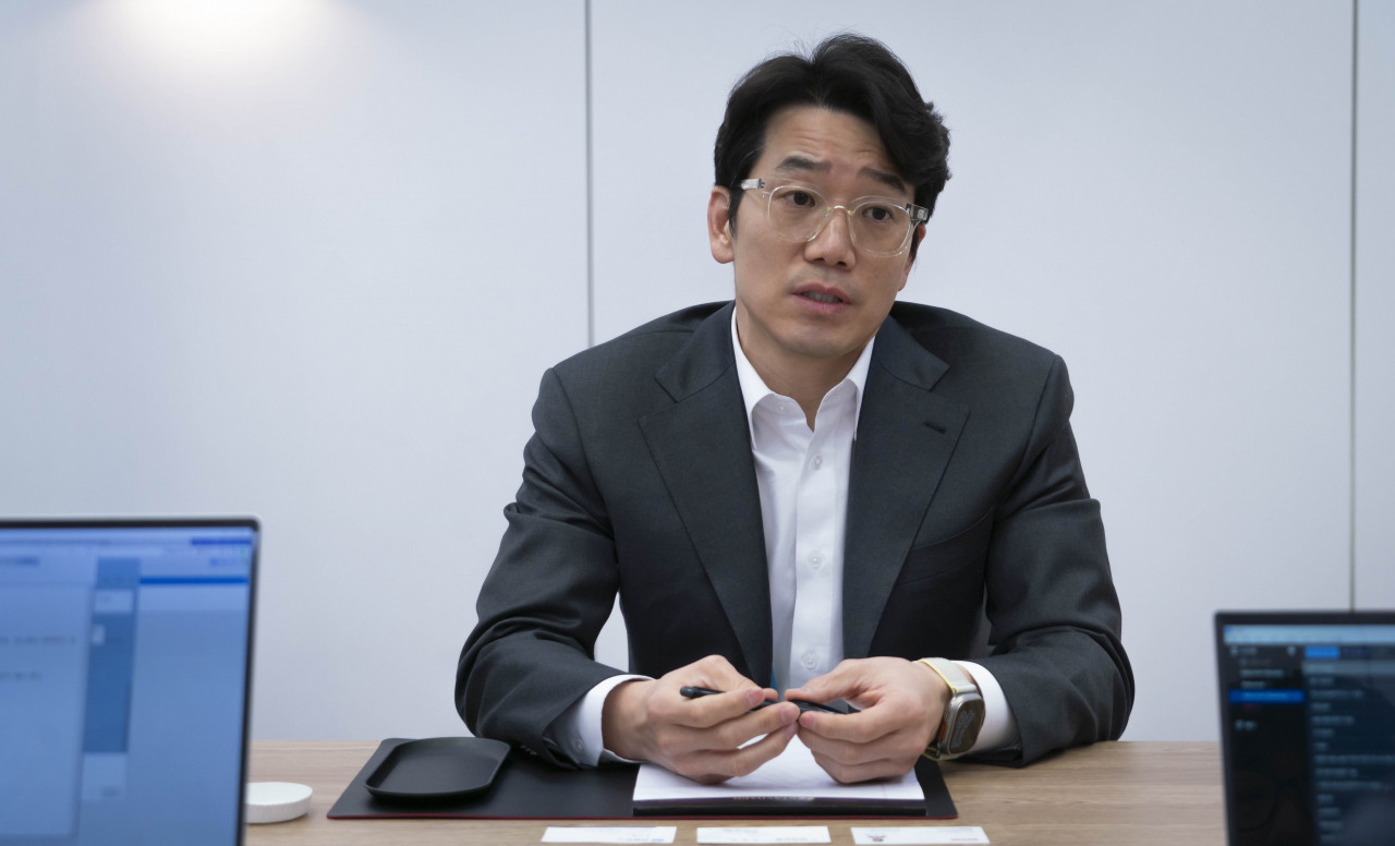 Kim Yong-hun, chief A. service officer of SK Telecom, speaks during an interview held on the sidelines of CES 2024 in Las Vegas on Wednesday. (SK Telecom)