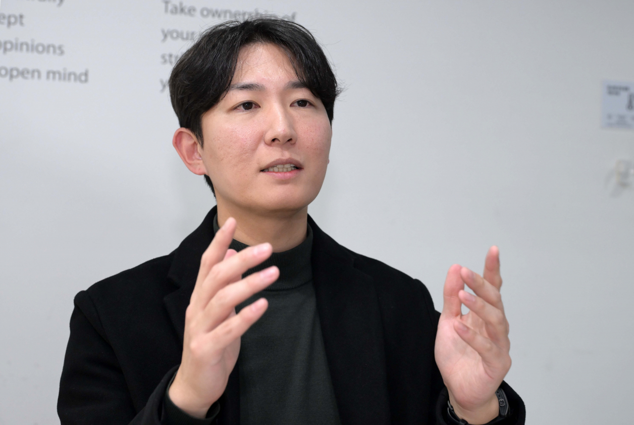 Daewoong Pet co-CEO Lee Hyo-jun speaks during an interview with The Korea Herald at the company's headquarters in southern Seoul, Jan. 12. (Lee Sang-sub/The Korea Herald)