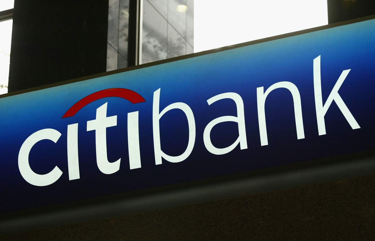 A sign board of Citibank is seen at the Citibank branch in Seoul. (Getty Images)