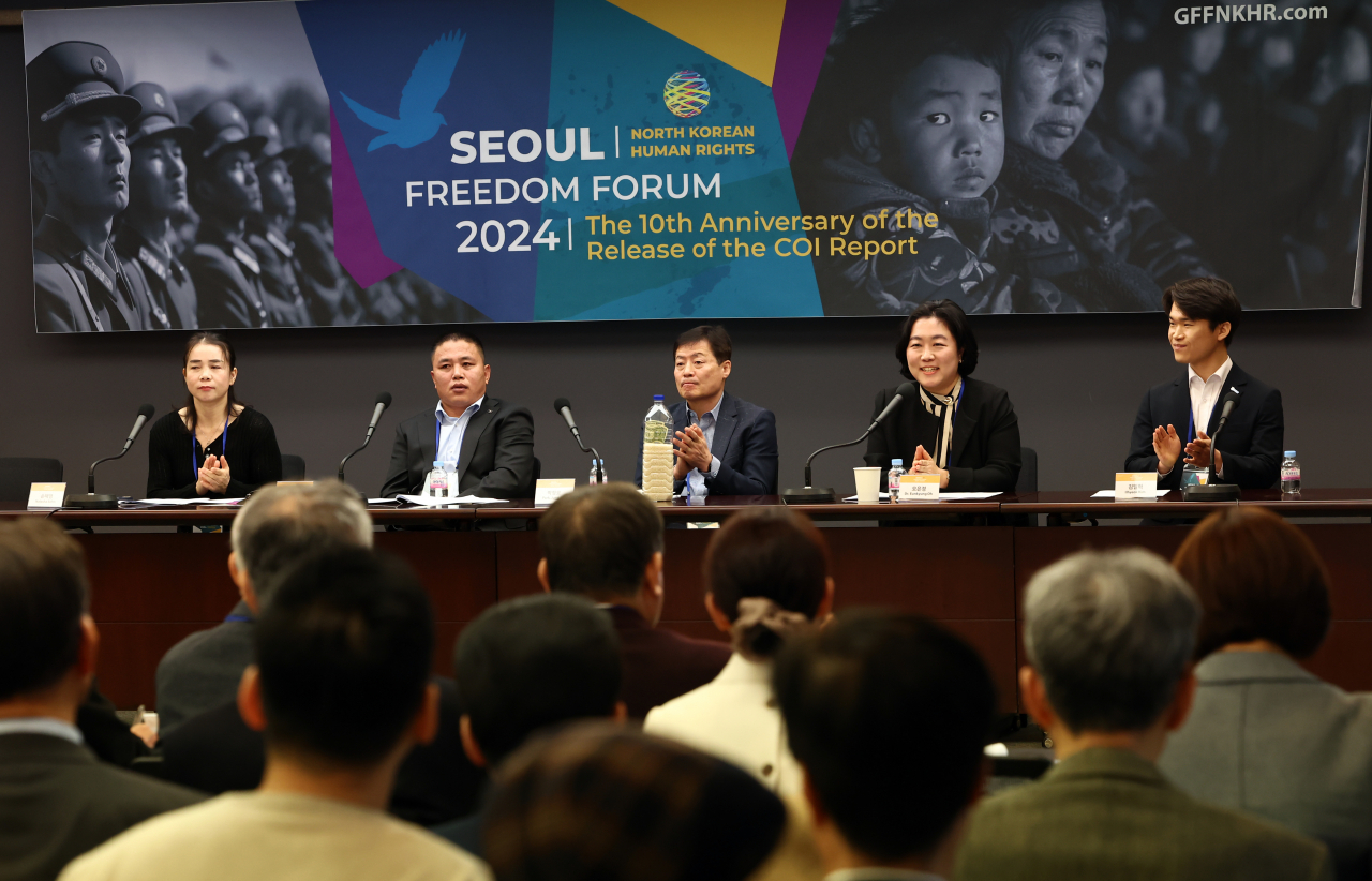 The Inaugural 2024 Seoul Freedom Forum for North Korean Human Rights is held on Monday in Seoul to commemorate the 10th anniversary of the release of the UN Commission of Inquiry (COI) report on human rights in North Korea. (Yonhap)