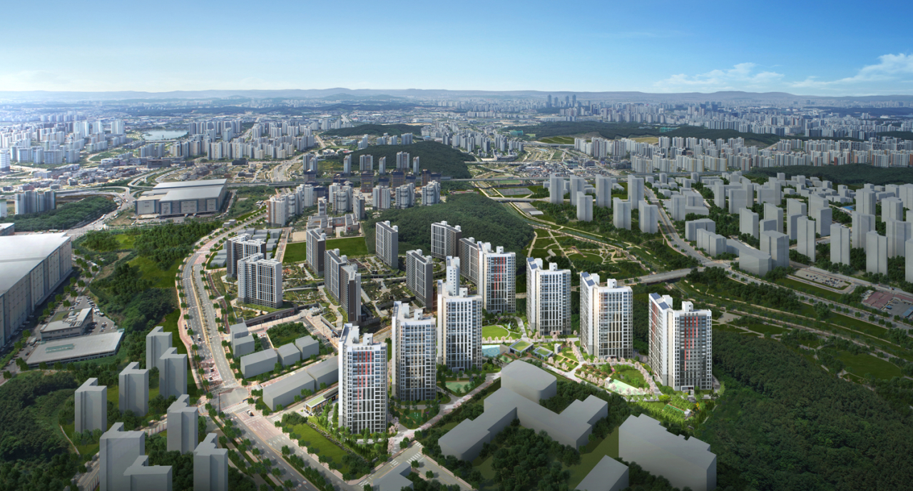 Rendering of the Hillstate Dongtan Forest apartment complex (Hyundai E&C)