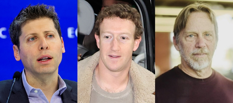 From left: OpenAI CEO Sam Altman, Meta CEO Mark Zuckerberg and Tenstorrent CEO Jim Keller (Reuters-Yonhap, Yonhap, Tenstorrent)