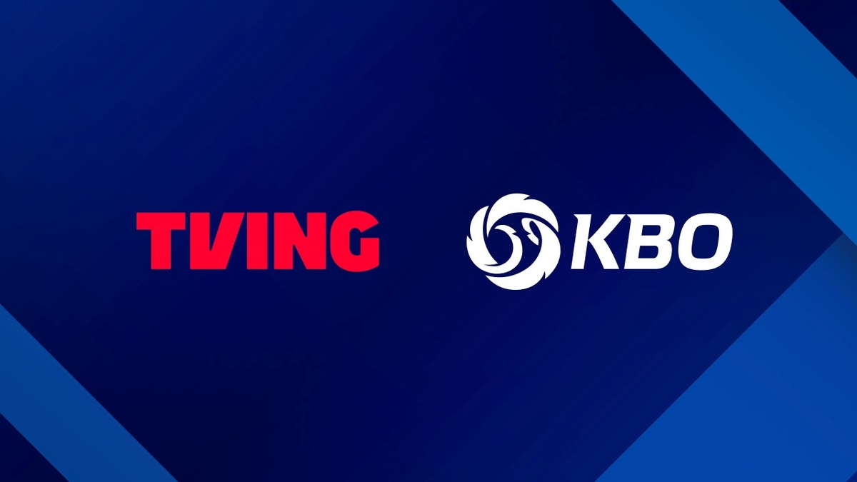This image shows the KBO's logo next to that of Tving, the local streaming platform that will carry KBO games for the next three seasons, shared on Monday. (Korea Baseball Organization)