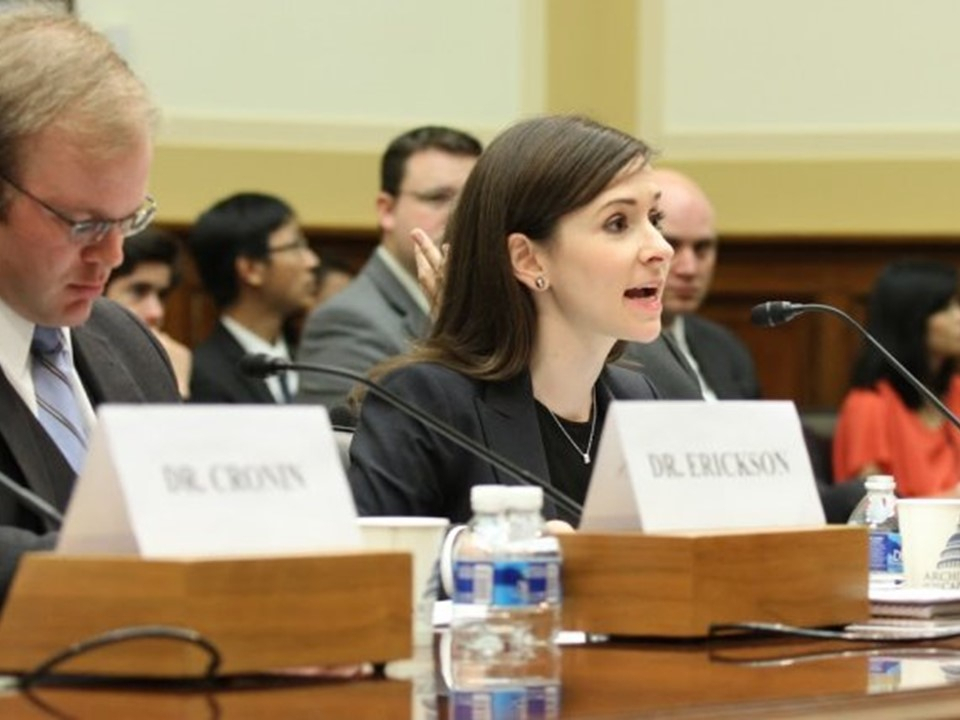 This photo shows Mira Rapp-Hooper, current National Security Council senior director for East Asia and Oceania, attending a congressional testimony on July 23, 2015. (Center of Strategic & International Studies)