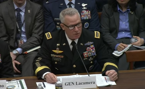 US Forces Korea Commander Gen. Paul LaCamera speaks during a hearing of the House Armed Services Committee in Washington on Wednesday (The committee's YouTube account)