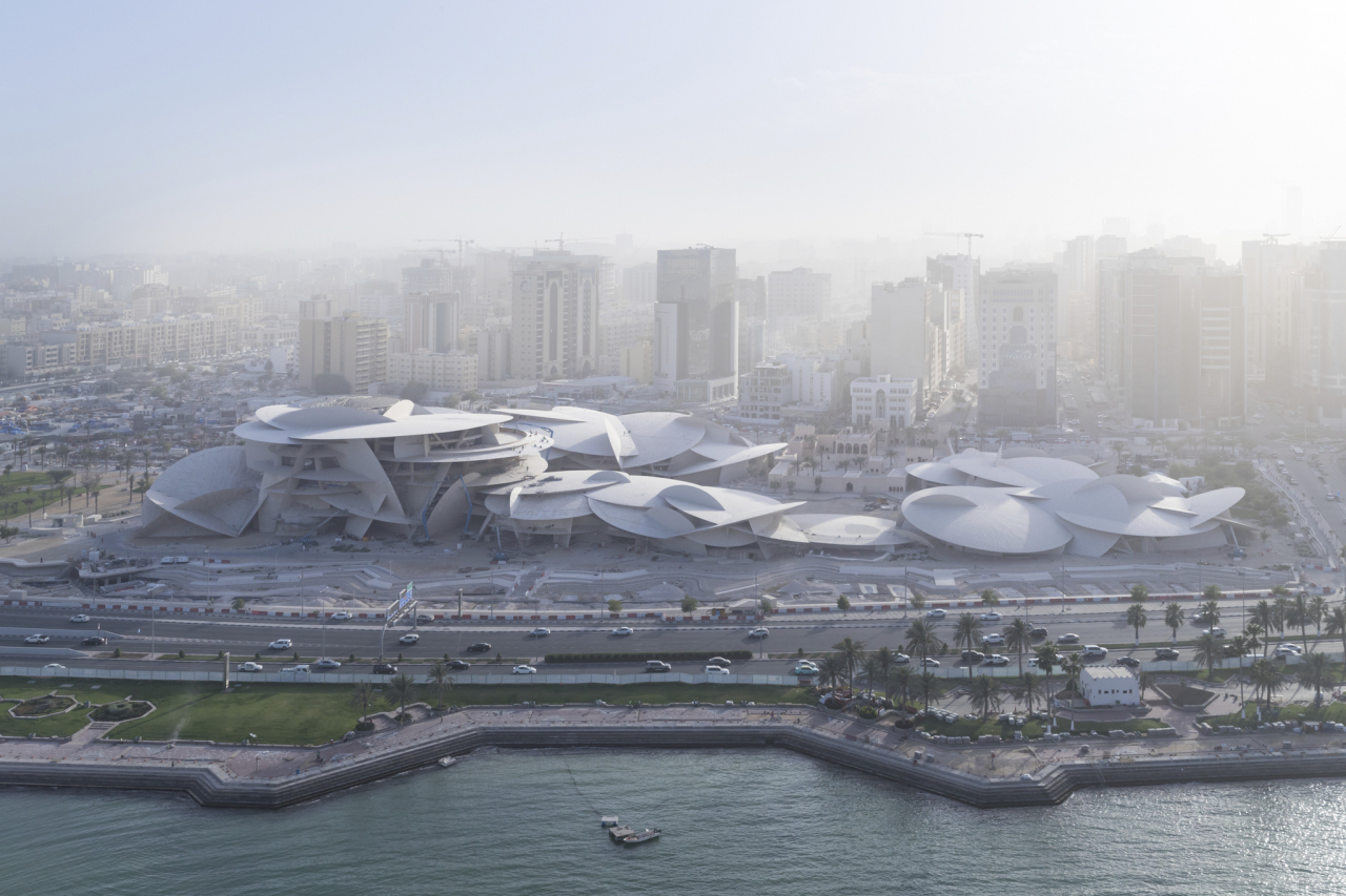 An aerial view of the National Museum of Qatar, designed by Ateliers Jean Nouvel (Iwan Baan)