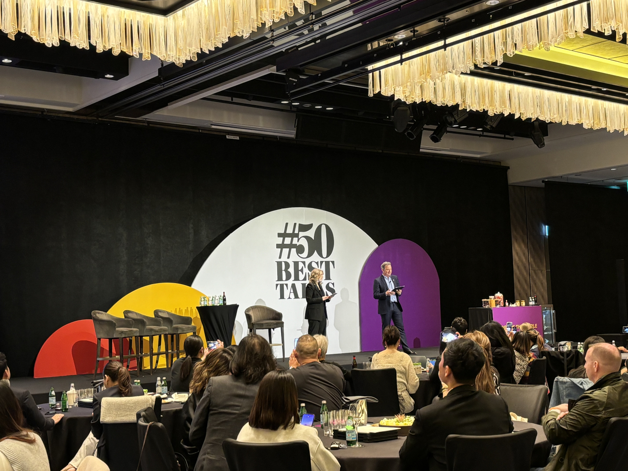 Asia’s 50 Best Restaurants 2024’s #50BestTalks takes place at Four Seasons Hotel Seoul on Monday. (Kim Da-sol/The Korea Herald)