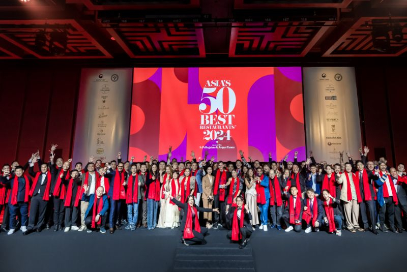 The 2024 Asia’s 50 Best Restaurants awards ceremony is held at the Grand InterContinental Seoul Parnas on Tuesday. (Asia’s 50 Best Restaurants)