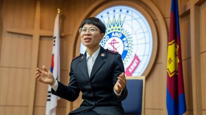 Sovan Meta, a lieutenant in the Salvation Army’s Korea Territory, at the commissioning ceremony held at the Salvation Army’s church in Gwacheon, Gyeonggi Province on Jan. 20. (Salvation Army Korea Territory)