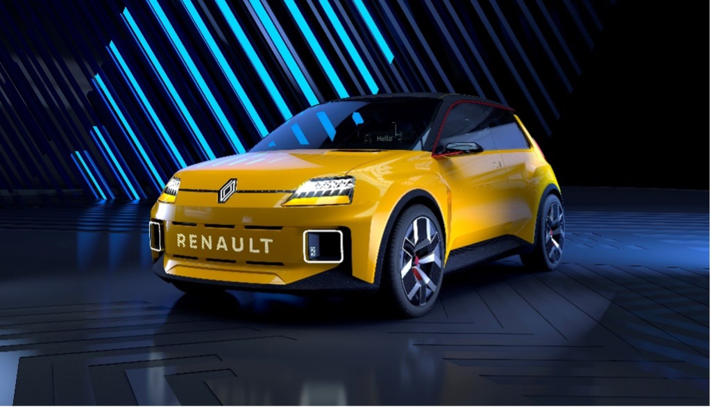 A Renault 5 prototype sporting the new lozenge logo that Renault unveiled in 2021 (Renault Korea)