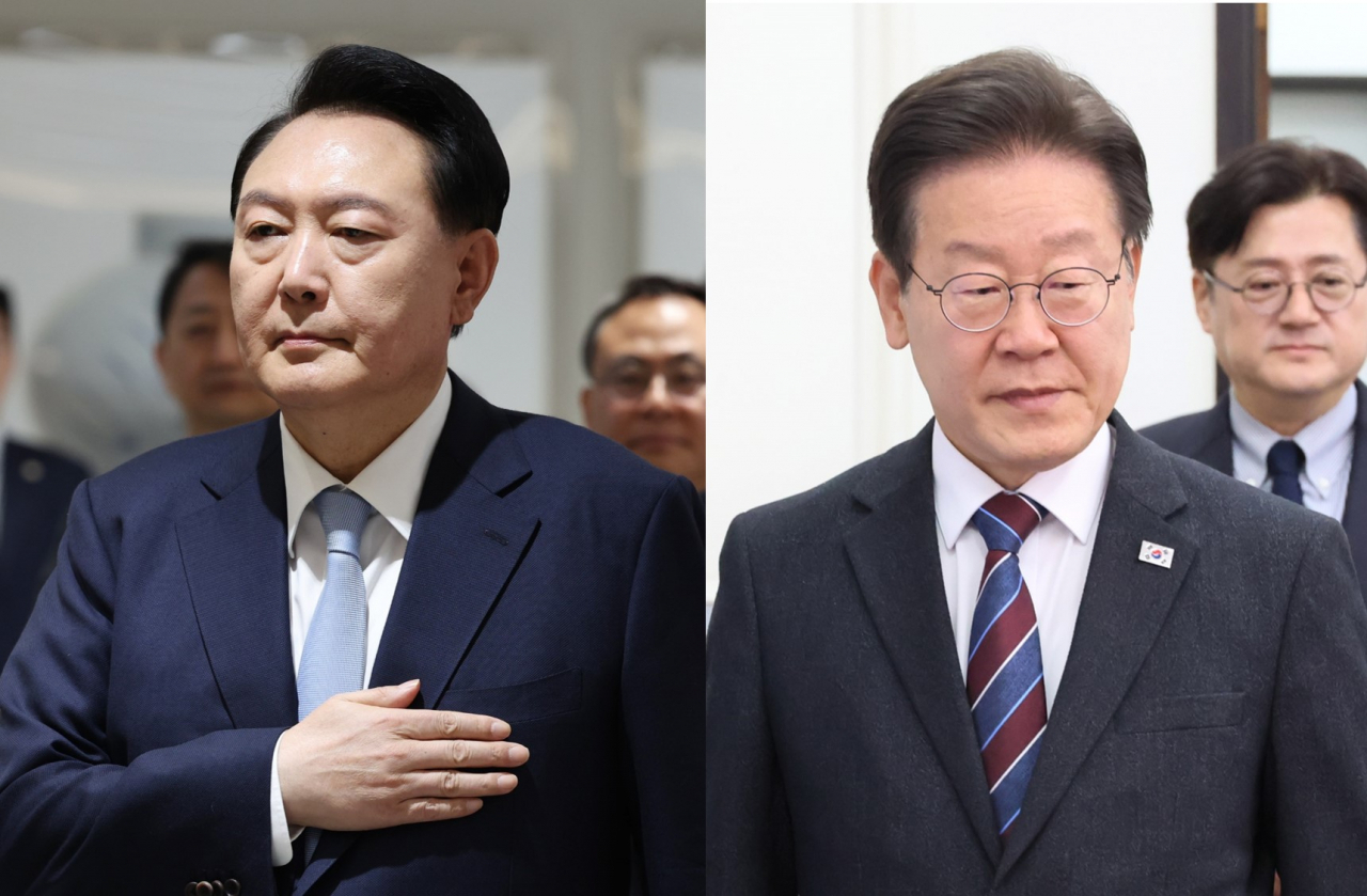 President Yoon Suk Yeol (left) and Democratic Party of Korea Chair Rep. Lee Jae-myung (Yonhap)