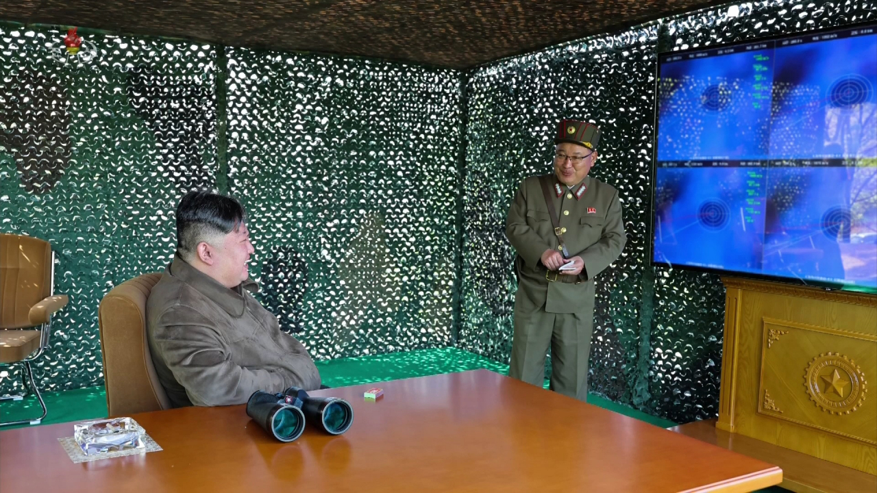 North Korea held its first-ever drills simulating the country under the guidance of its leader Kim Jong-un on Monday, according to the state official media on Tuesday. (Yonhap)