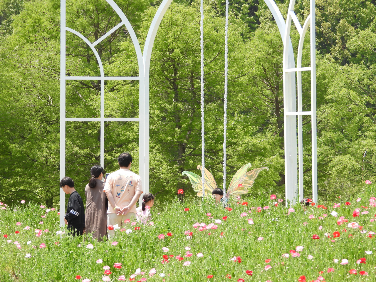 Visitors enjoy a spring moment at the Hampyeong Butterfly Festival. (Hampyeong Tourism Organization)