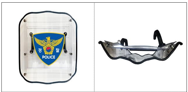 This photo provided by the National Police Agency shows the new tactical shield that will be distributed to local police officers, starting in June. (National Police Agency)