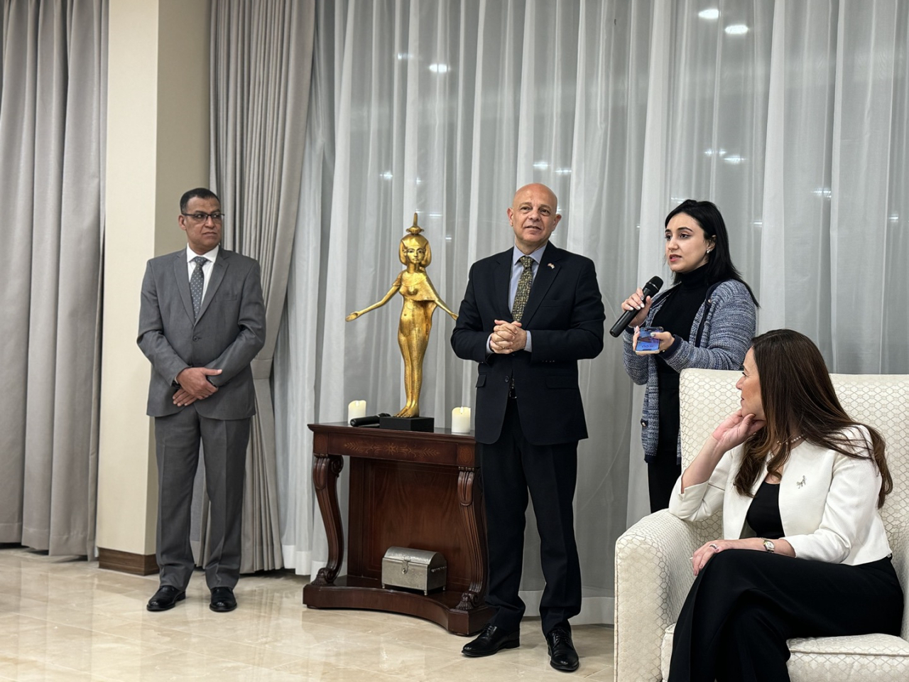 Mohamed Younes, Director at the Egyptian Tourism Authority, speaks at an event to promote Egyptian tourism at the Egyptian Embassy in Yongsan-gu, Seoul on Thursday.(Sanjay Kumar/The Korea Herald)