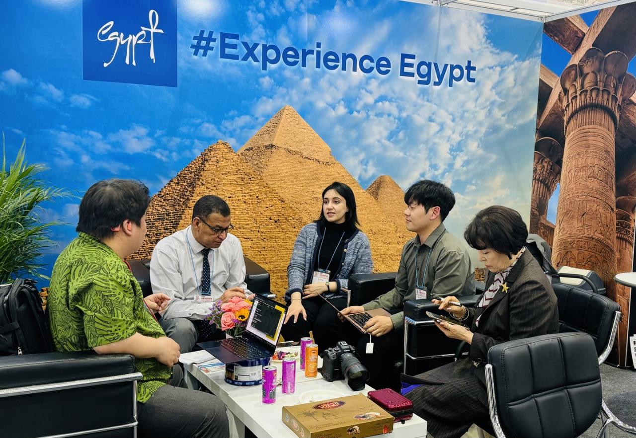Mohamed Younes, Director at the Egyptian Tourism Authority attends Seoul International Tourism Fair at the Coex exhibition hall in southern Seoul on Thursday.(Sanjay Kumar/ The Korea Herald)