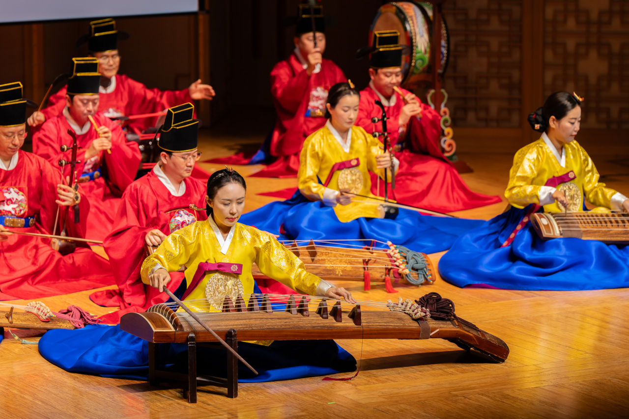 Members of the National Gugak Center perform during the 