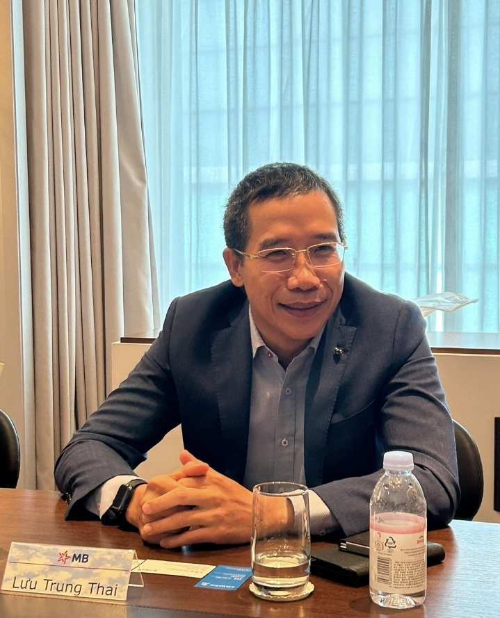 MB Bank Chairman Luu Trung Thai speaks during an interview with The Korea Herald held at a Seoul hotel on Tuesday. (S-tec System)