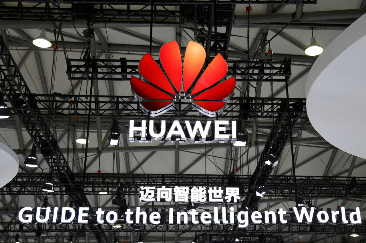 The Huawei logo is seen at its booth during the Mobile World Congress in Shanghai, China June 28, 2023. (Reuters)