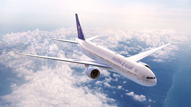 This file photo provided by Saudia shows a company aircraft. (Saudia)