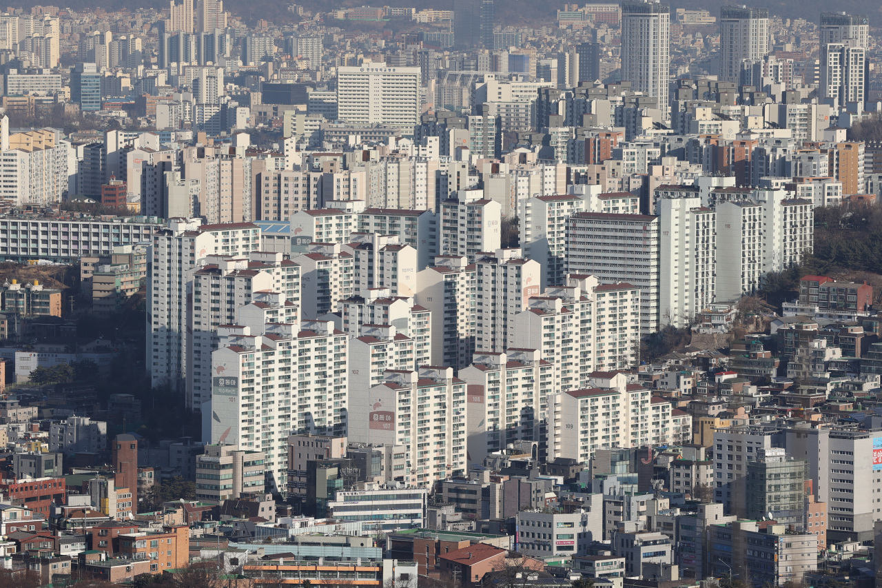 An aerial view of residential area in Seoul (Yonhap)