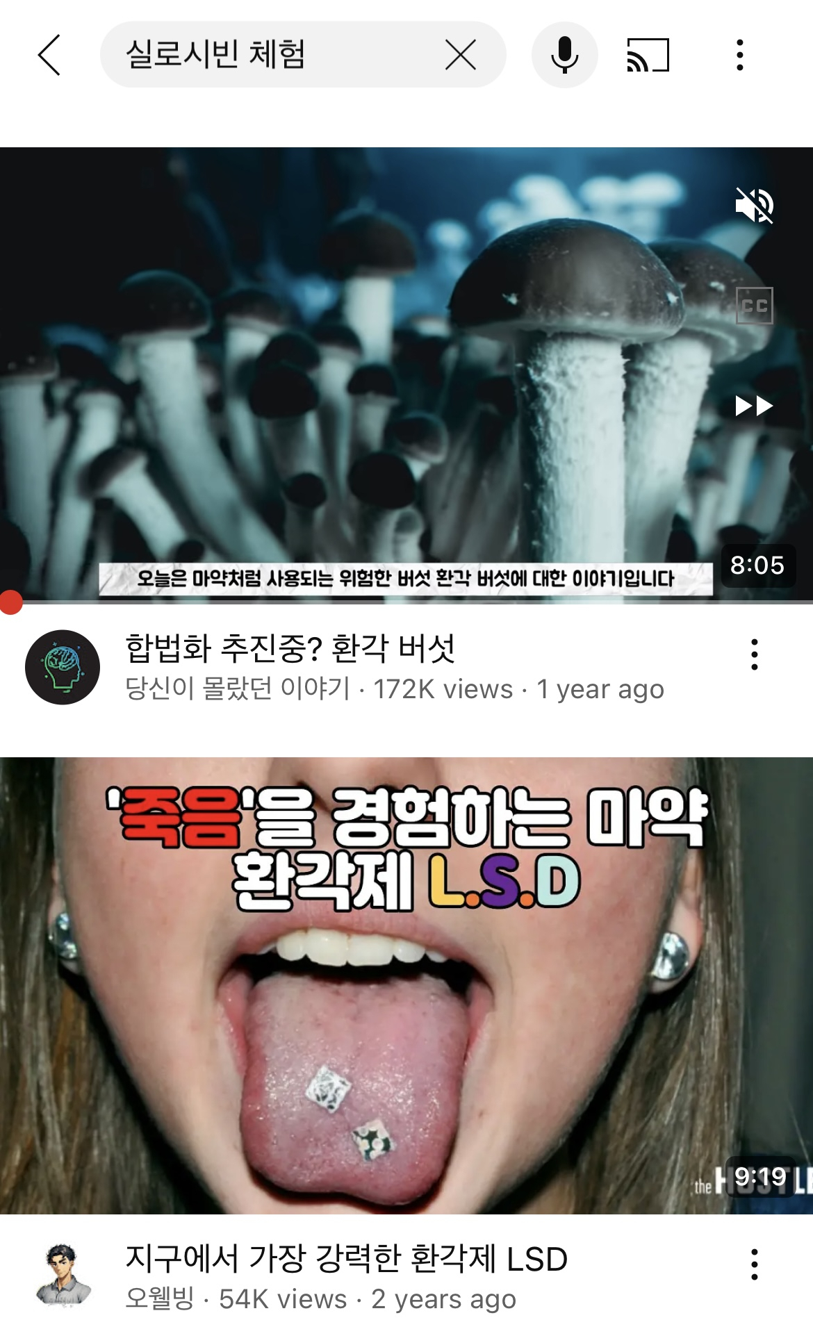 A video allowing viewers to experience the effects or sensations similar to those caused by psilocybin, more widely known as magic mushrooms, is uploaded on YouTube. (Screenshot captured from YouTube)