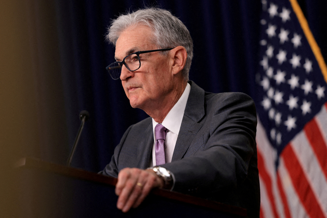 US Federal Reserve Chair Jerome Powell speaks during a press conference following a two-day meeting of the Federal Open Market Committee on interest rate policy in Washington, US, July 31.