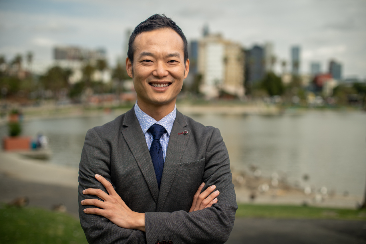 David Kim, a children’s court attorney running for US Congress in CA’s 34th Congressional District, poses for photo. (Courtesy of David Kim)