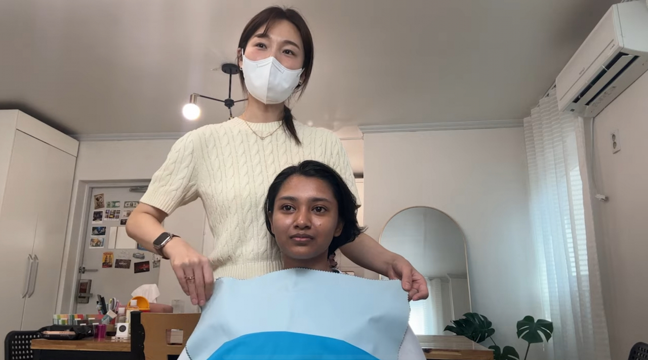 Screenshot from YouTuber Rhuthshana's video where she says she flew to Korea just to get a professional personal color analysis