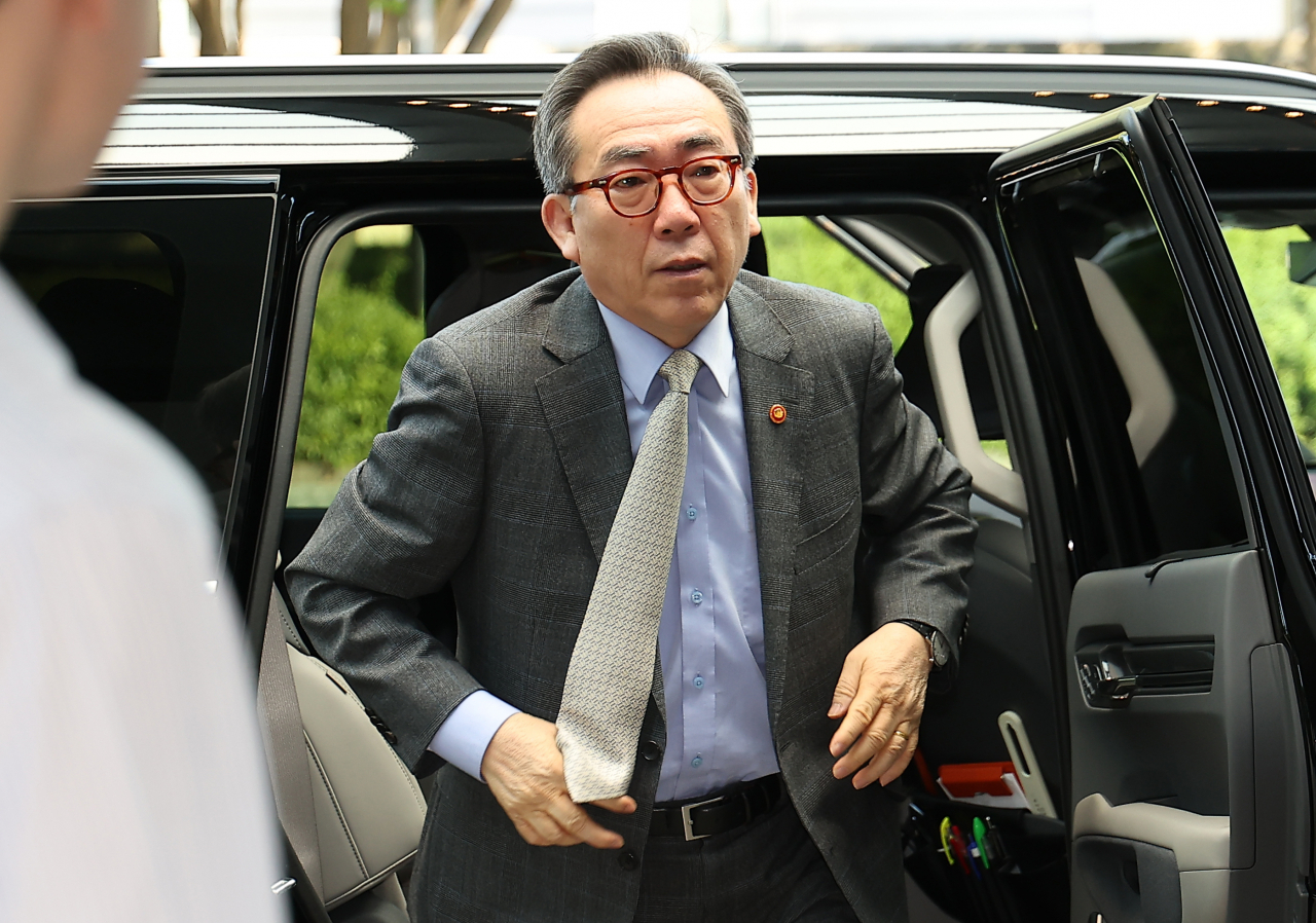 Minister of Foreign Affairs Cho Tae-yul attends the second Trilateral Executive Dialogue held in Seoul on Sept. 4. (Yonhap)