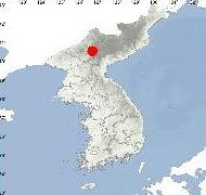 At 7:41:18 p.m. Thursday, a 3.9 magnitude earthquake occurred 7 kilometers northeast of Yongrim in Jagang Province, North Korea, according to the Korea Meteorological Administration. (Yonhap)