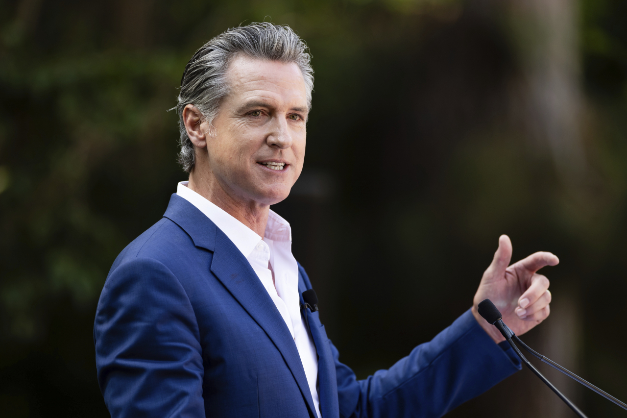 California Gov. Gavin Newsom speaks at the San Diego Zoo, Aug. 8, 2024, in San Diego. (AP)