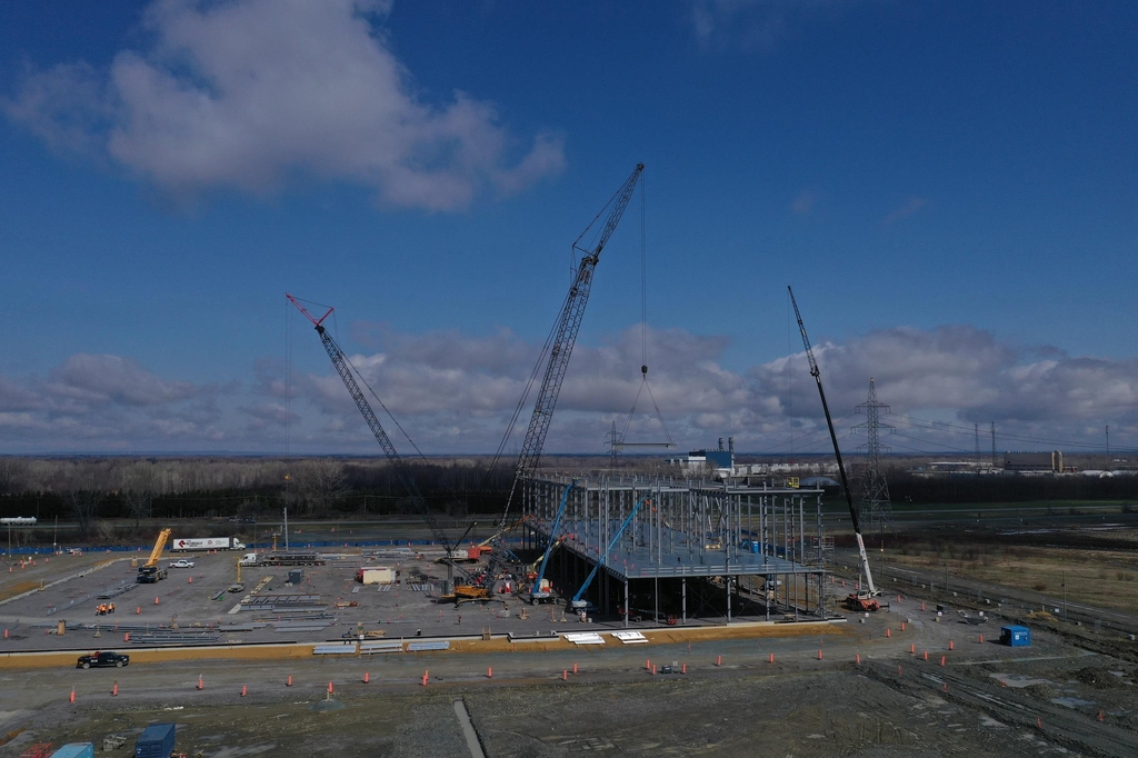 Posco Future M's construction site for its cathode plant, being built in Canada, under a joint venture with General Motors (Posco Future M)