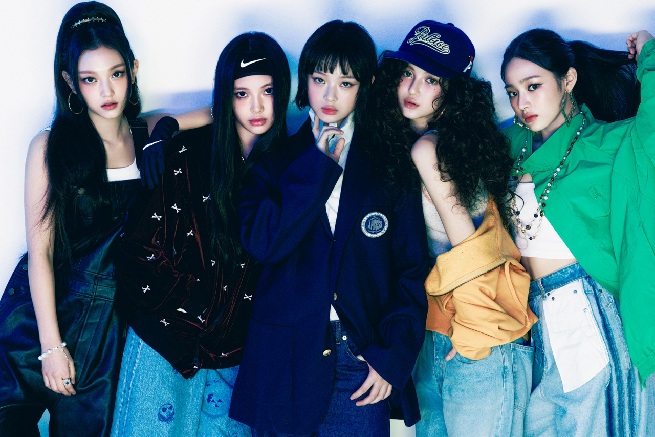 From left: Haerin, Hyein, Hanni, Danielle and Minji of NewJeans (Ador)