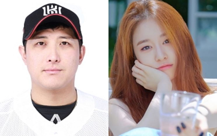 This composite photo shows baseball player Hwang Jae-gyun (left) and Jiyeon of girl group T-ara. (Yonhap)