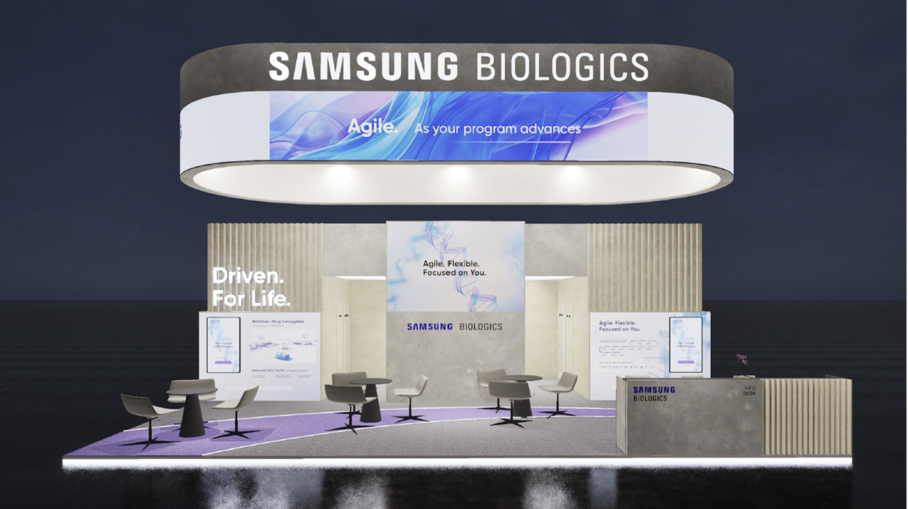 Samsung Biologics opens its booth at the Convention on Pharmaceutical Ingredients Worldwide 2024 conference. (Samsung Biologics)