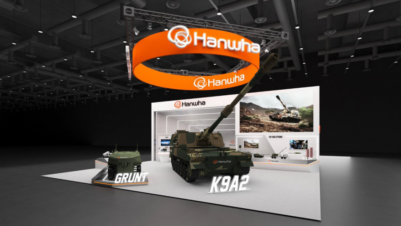 Rendering of Hanwha Aerospace's exhibition booth at the 2024 US Army’s Annual Meeting & Exposition (Hanwha Aerospace)