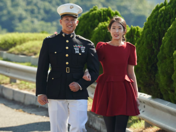 SK Group Chairman Chey Tae-won's second daughter Min-jung (right) tied the knot with Kevin Huang at Walkerhill Hotel in Seoul on Sunday. (Photo from Kevin Huang's Instagram)