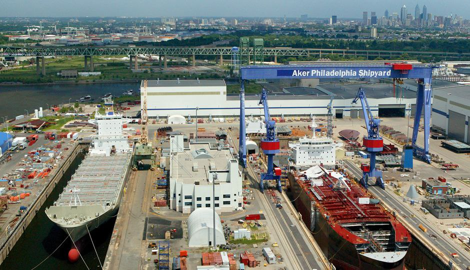 An aerial view of the Philly Shipyard in Philadelphia, Pennsylvania. (Hanwha Group)