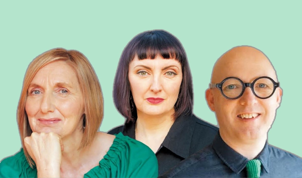 From left, Irish writers Anne Griffin, Sinead Gleeson and Ronan Hession (Courtesy of Adam Lowry, Brid O'Donovan and Ger Holland)