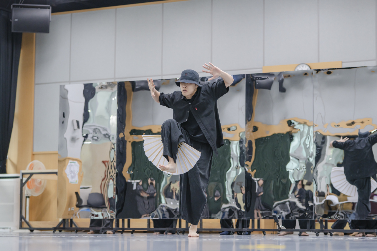 A dancer rehearses for “Flick.” (National Dance Company of Korea)