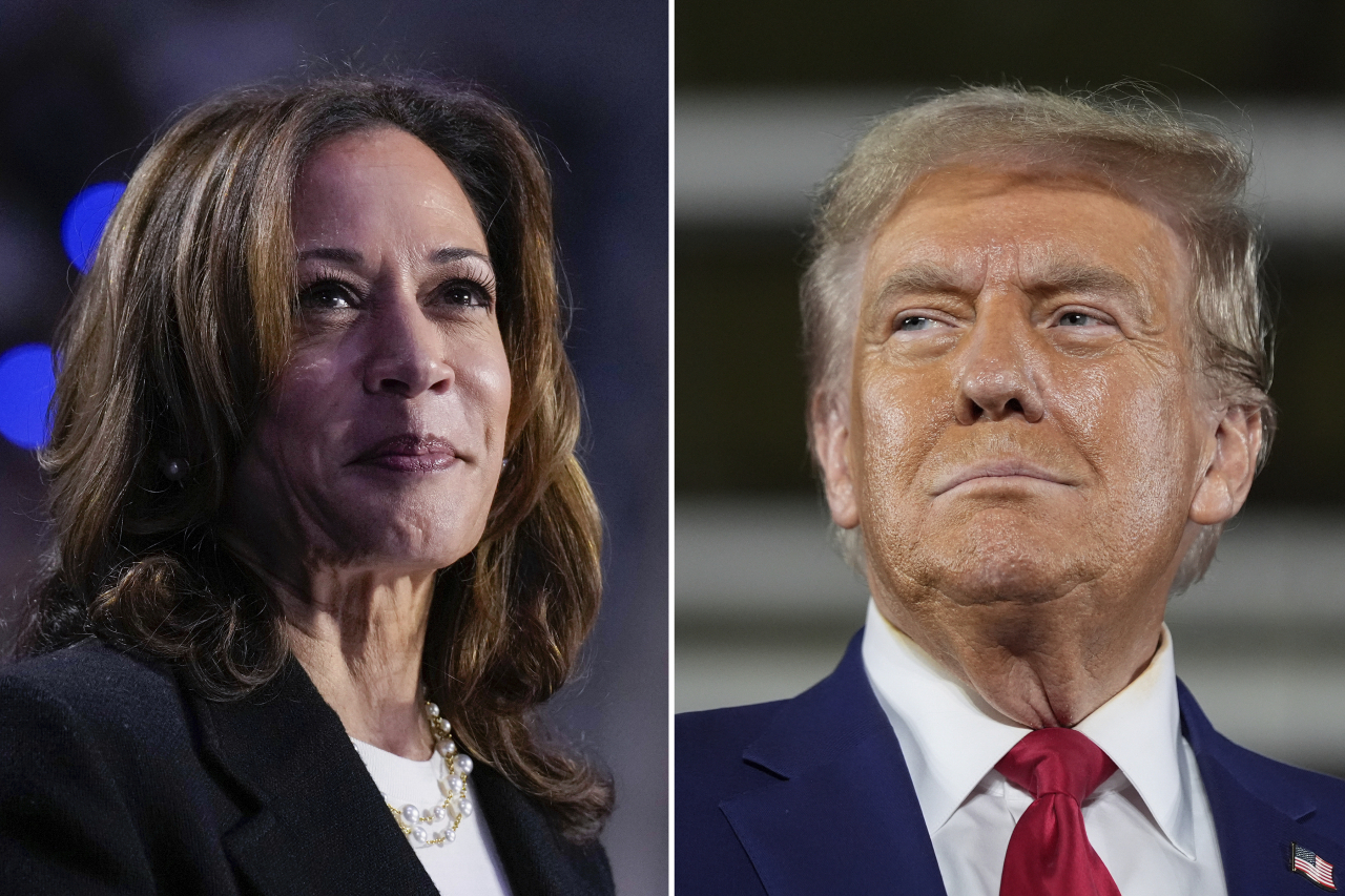 This combination of file photos shows US presidential nominees Kamala Harris (left) and Donald Trump. (AP-Yonhap)